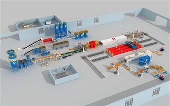 Fibersementproduksjonslinje med høy kapasitet